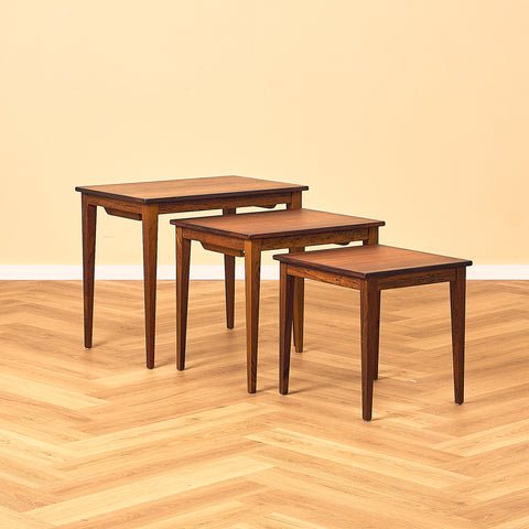 Danish set of nest of tables in Santos rosewood by Kvalitet Form Funktion