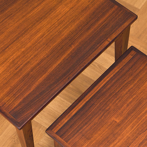 Danish set of nest of tables in Santos rosewood by Kvalitet Form Funktion