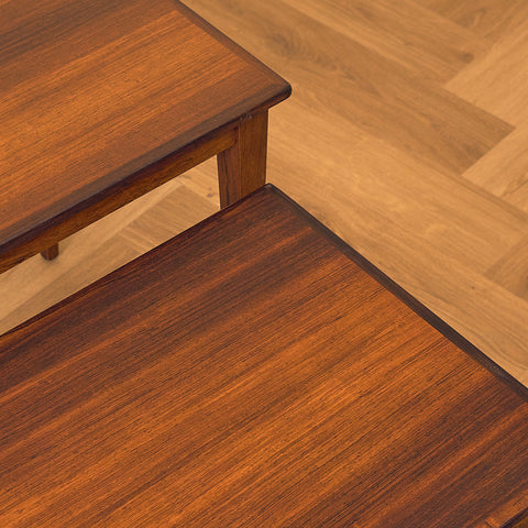 Danish set of nest of tables in Santos rosewood by Kvalitet Form Funktion