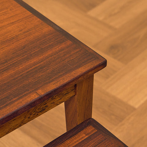 Danish set of nest of tables in Santos rosewood by Kvalitet Form Funktion