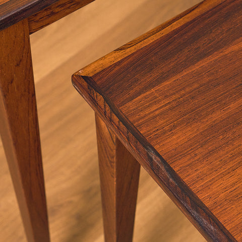 Danish set of nest of tables in Santos rosewood by Kvalitet Form Funktion