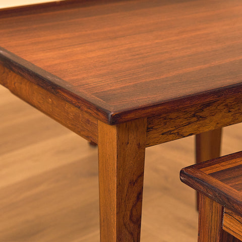 Danish set of nest of tables in Santos rosewood by Kvalitet Form Funktion