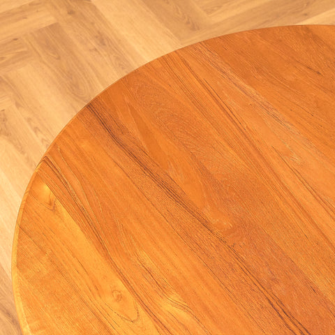 Danish round coffee table in solid teak by Salling Stolefabrik, Durup