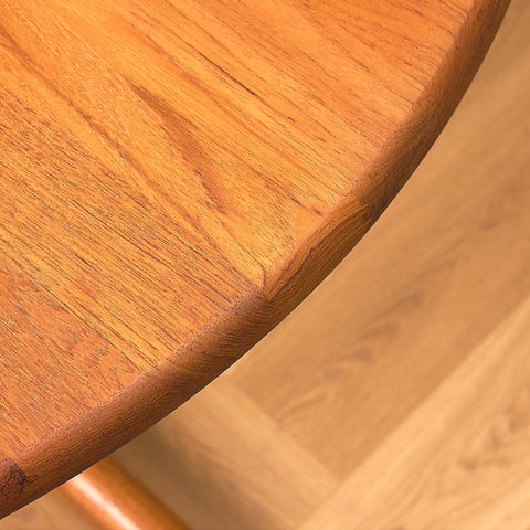 Danish round coffee table in solid teak by Salling Stolefabrik, Durup