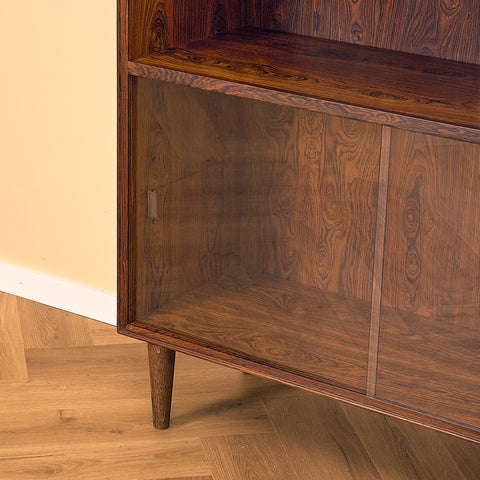 Santos Rosewood Bookshelf with Sliding Glass Doors