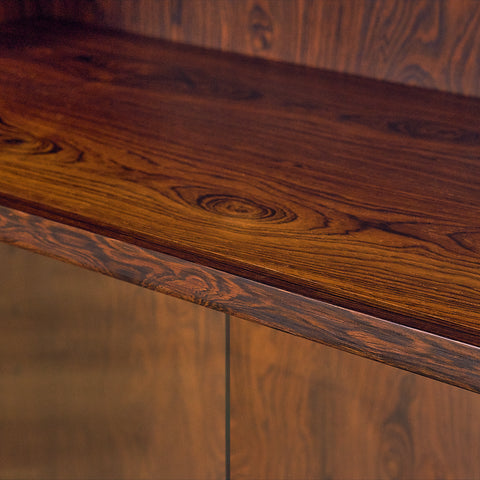 Santos Rosewood Bookshelf with Sliding Glass Doors