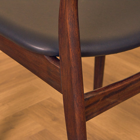 Danish set of 10 dining chairs in Santos rosewood