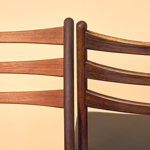 Danish set of 10 dining chairs in Santos rosewood
