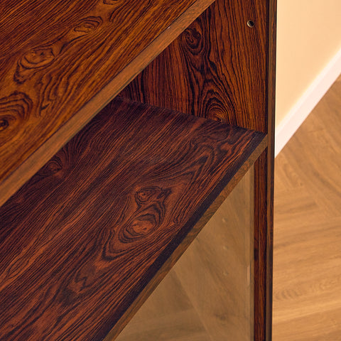 Santos Rosewood Bookshelf with Glass Doors