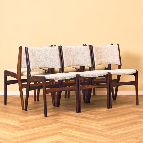 Danish dining chairs in Santos rosewood by Erik Buch for Anderstrup Møbelfabrik, model 89