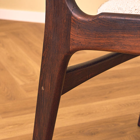 Danish dining chairs in Santos rosewood by Erik Buch for Anderstrup Møbelfabrik, model 89