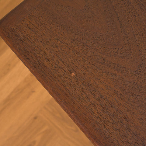 Danish dining table in teak and walnut