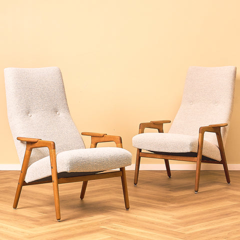 Swedish armchairs in oak model 'Ruster' by Yngve Ekström for Swedese