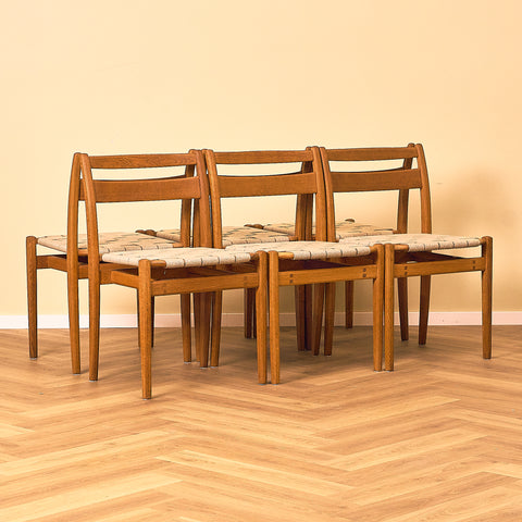 Swedish dining chairs in oak, model 'Kaj' by Vidar Malmsten