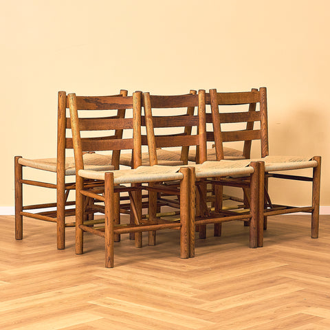 Danish dining chairs in solid oak by Viggo Hardie-Fischer for Sorø Stolefabrik