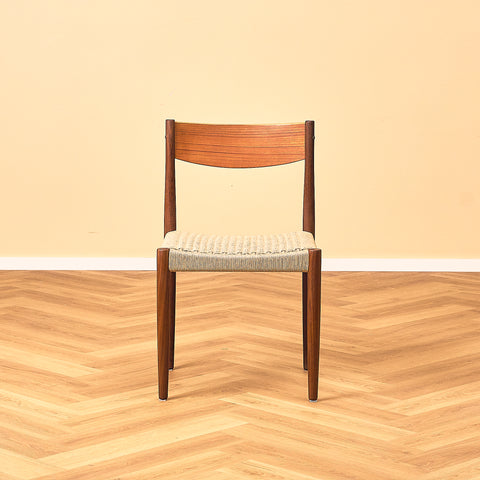 Danish dining chairs in teak and walnut by Poul Volther for Frem Røjle
