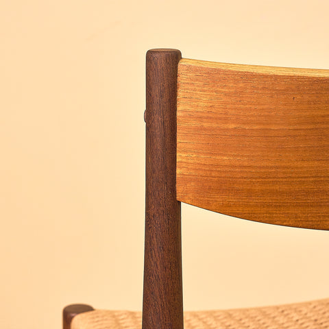 Danish dining chairs in teak and walnut by Poul Volther for Frem Røjle