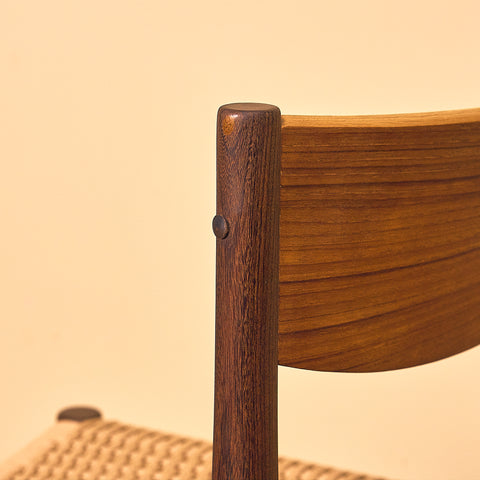 Danish dining chairs in teak and walnut by Poul Volther for Frem Røjle