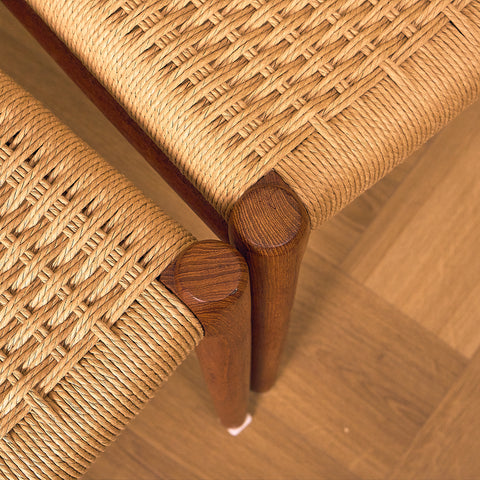Danish dining chairs in solid teak by Niels Otto Møller for J.L. Møllers, model 75
