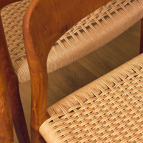 Danish dining chairs in solid teak by Niels Otto Møller for J.L. Møllers, model 75