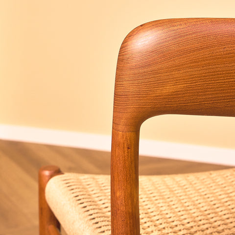 Danish dining chairs in solid teak by Niels Otto Møller for J.L. Møllers, model 75