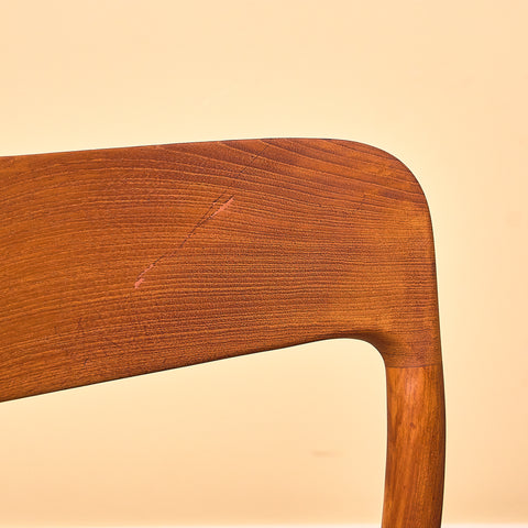Danish dining chairs in solid teak by Niels Otto Møller for J.L. Møllers, model 75
