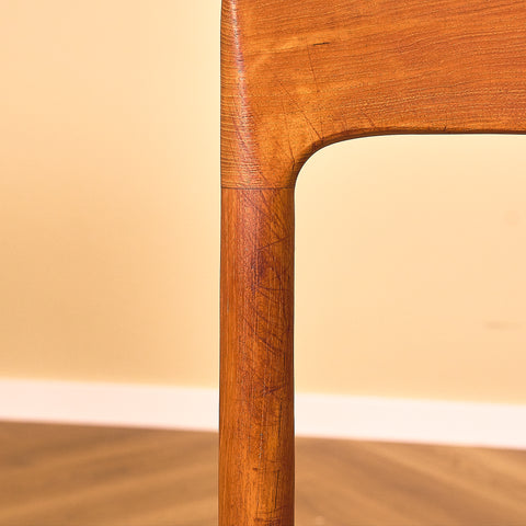 Danish dining chairs in solid teak by Niels Otto Møller for J.L. Møllers, model 75