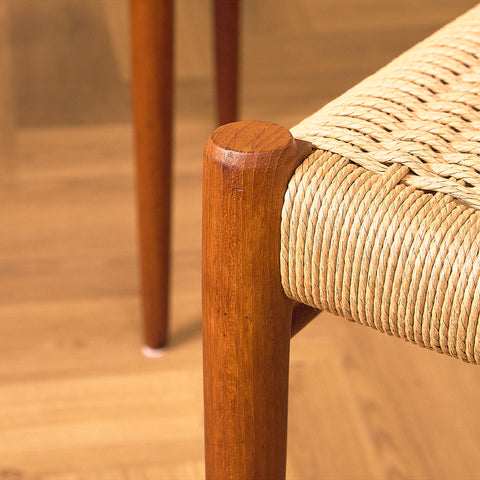 Danish dining chairs in solid teak by Niels Otto Møller for J.L. Møllers, model 75