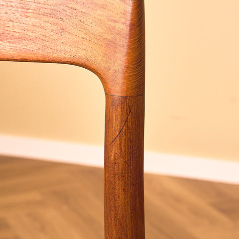 Danish dining chairs in solid teak by Niels Otto Møller for J.L. Møllers, model 75