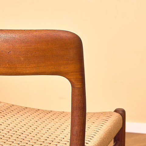 Danish dining chairs in solid teak by Niels Otto Møller for J.L. Møllers, model 75