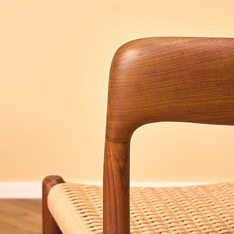 Danish dining chairs in solid teak by Niels Otto Møller for J.L. Møllers, model 75