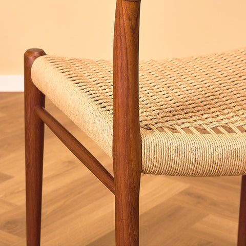 Danish dining chairs in solid teak by Niels Otto Møller for J.L. Møllers, model 75