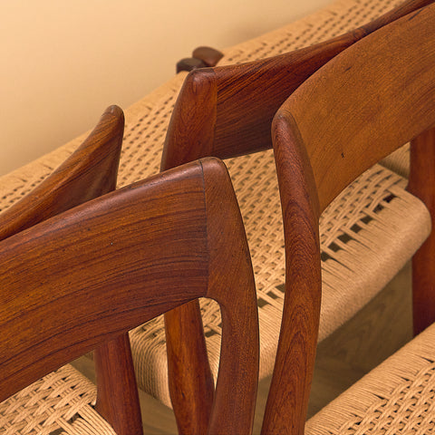 Danish dining chairs 'model 77' in teak by Niels Otto Møller for J.L. Møllers Møbelfabrik