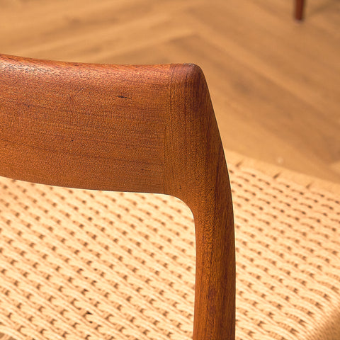 Danish dining chairs 'model 77' in teak by Niels Otto Møller for J.L. Møllers Møbelfabrik