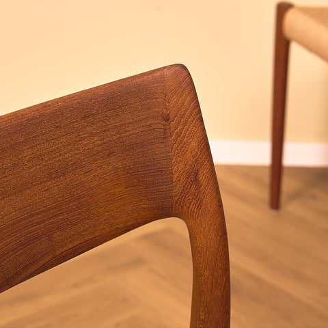 Danish dining chairs 'model 77' in teak by Niels Otto Møller for J.L. Møllers Møbelfabrik