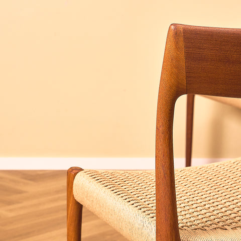 Danish dining chairs 'model 77' in teak by Niels Otto Møller for J.L. Møllers Møbelfabrik