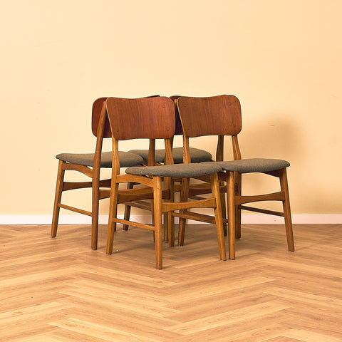 Danish dining chairs in teak and oak by Ib Kofod-Larsen