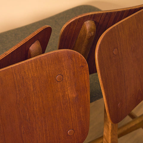 Danish dining chairs in teak and oak by Ib Kofod-Larsen