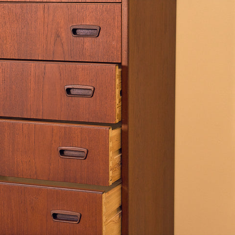 Tall Teak Chest of Drawers with Seven Drawers
