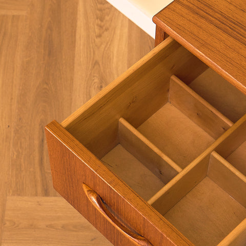 Swedish side table in teak and oak
