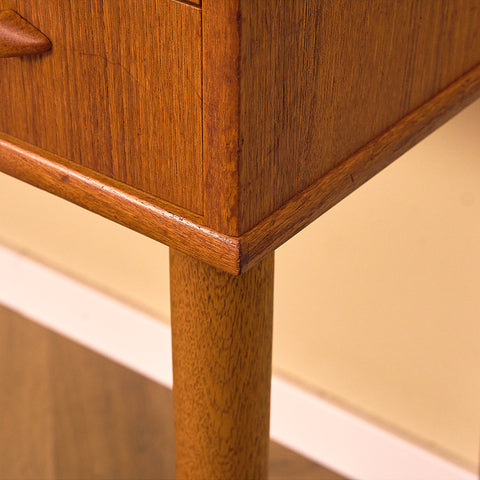 Swedish side table in teak and oak
