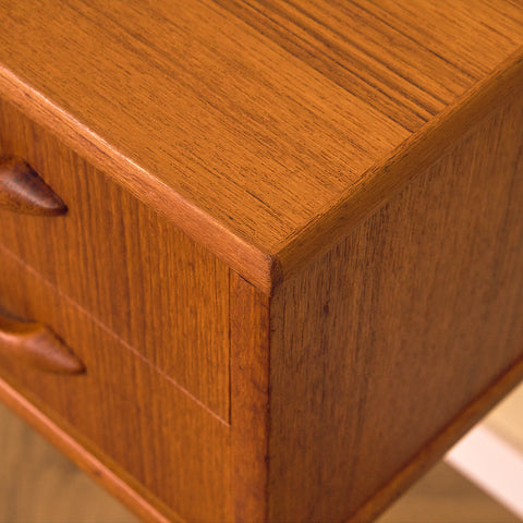 Swedish side table in teak and oak