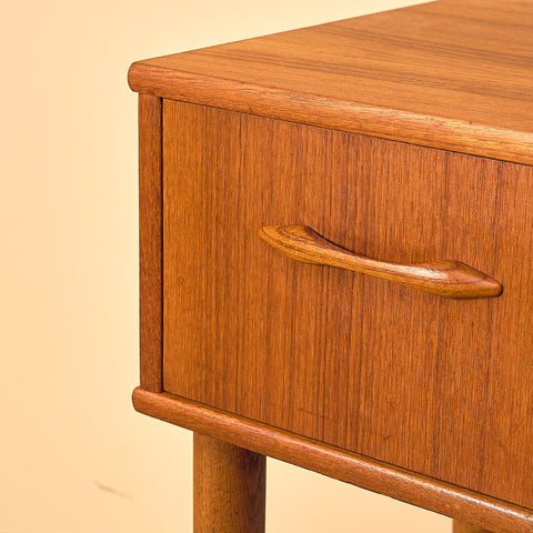 Swedish side table in teak and oak