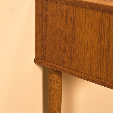 Swedish side table in teak and oak