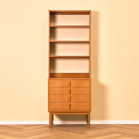 Swedish bookshelf in teak by B. Fridhagen for Bodafors
