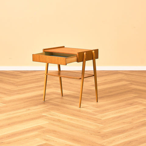 Swedish bedside tables in teak and beech by Carlström & Co Möbelfabrik