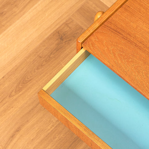 Swedish bedside tables in teak and beech by Carlström & Co Möbelfabrik