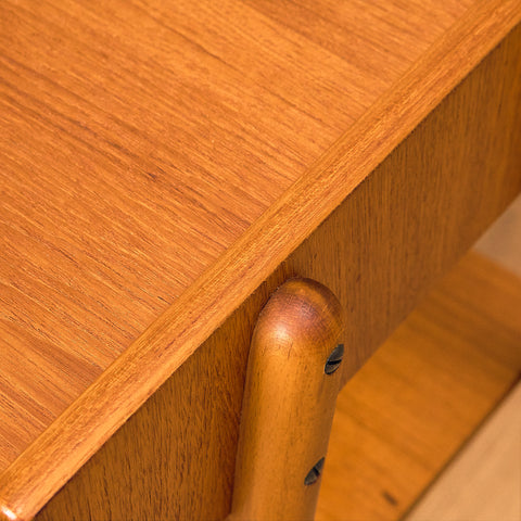 Swedish bedside tables in teak and beech by Carlström & Co Möbelfabrik