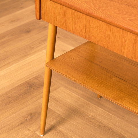 Swedish bedside tables in teak and beech by Carlström & Co Möbelfabrik