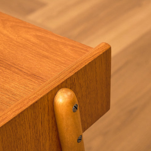 Swedish bedside tables in teak and beech by Carlström & Co Möbelfabrik